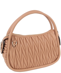 Puffy Chevron Quilted Tote Crossbody Bag LP105-Z BROWN